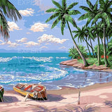 Schilderen op nummer Strand met Bootjes