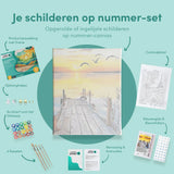 Schilderen op nummer Strand met Zonsondergang