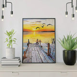 Schilderen op nummer Strand met Zonsondergang