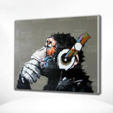 Schilderen op Nummer Aap Koptelefoon