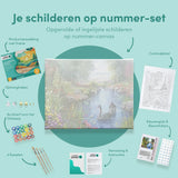 Schilderen op Nummer Betoverende Zwanen in een Prachtig Landschap