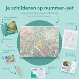 Schilderen op Nummer Fiets met Bloemen