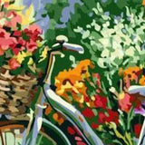Schilderen op Nummer Fiets met Bloemen