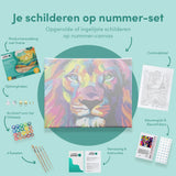 Schilderen op Nummer Gekleurde Leeuw
