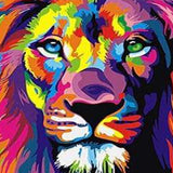 Schilderen op Nummer Gekleurde Leeuw