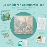 Schilderen op Nummer Haan, Kippen en Kuikens op de Boerderij