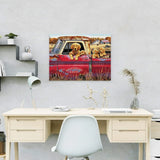 Schilderen op Nummer Honden in Rode Auto