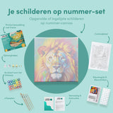 Schilderen op Nummer Indrukwekkende Kleurrijke Leeuw