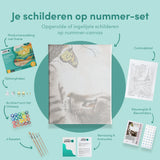 Schilderen op Nummer Kat en een vlinder
