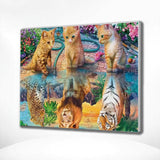 Schilderen op Nummer Katjes en Leeuwen