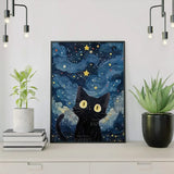 Schilderen op Nummer Mysterieuze Kat in de Nacht