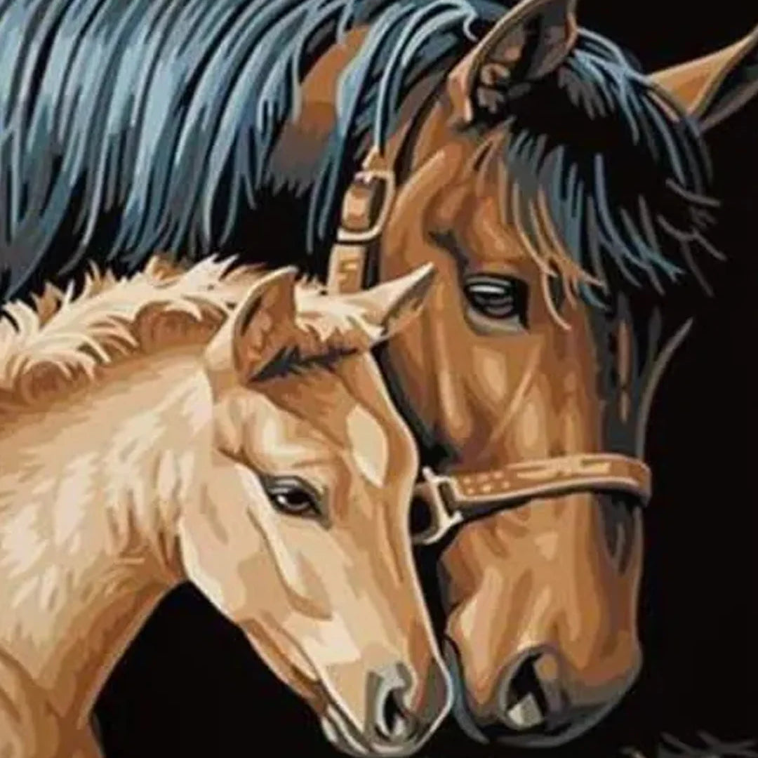 Schilderen op Nummer Paard en Veulen