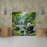 Schilderen op Nummer Schattige Panda’s bij het Meer