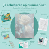 Schilderen op Nummer Tijdloze Witte Bloemen