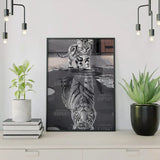 Schilderen op Nummer Tijgers Spiegelbeeld