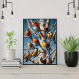 Schilderen op Nummer Vogels in een Boom vol Leven