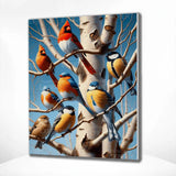 Schilderen op Nummer Vogels in een Boom vol Leven