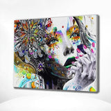 Schilderen op Nummer Vrouw met Bloem