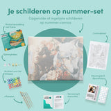 Schilderen op Nummer Vrouw met Wolf