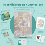 Schilderen op nummer 2 Puppy's