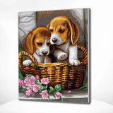 Schilderen op nummer 2 Puppy's