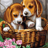 Schilderen op nummer 2 Puppy's