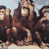 Schilderen op nummer 3 Apen