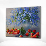 Schilderen op nummer Bloemen met Aardbei