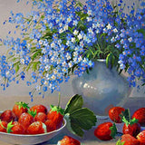 Schilderen op nummer Bloemen met Aardbei