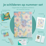 Schilderen op nummer Bloemetjes met Vlinder