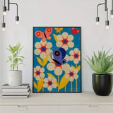 Schilderen op nummer Bloemetjes met Vlinder