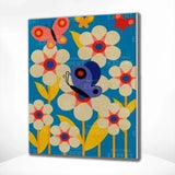 Schilderen op nummer Bloemetjes met Vlinder