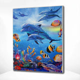 Schilderen op nummer Dolfijnen en Vissen