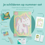 Schilderen op nummer Eenhoorn met Rode Bloemen