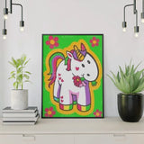 Schilderen op nummer Eenhoorn met Rode Bloemen