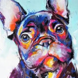 Schilderen op nummer Gekleurde Bulldog