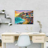 Schilderen op nummer Gekleurde Huisjes aan Zee