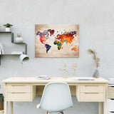 Schilderen op nummer Gekleurde Wereldkaart