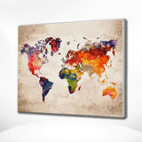 Schilderen op nummer Gekleurde Wereldkaart