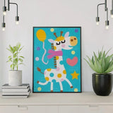 Schilderen op nummer Giraf met Ballon