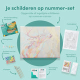 Schilderen op nummer Hert met Vrolijke Kleuren