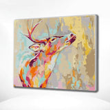 Schilderen op nummer Hert met Vrolijke Kleuren