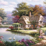 Schilderen op nummer Huis in Bos met Zwanen
