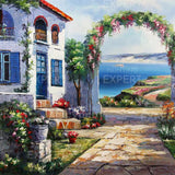 Schilderen op nummer Huisje met Uitzicht op Zee