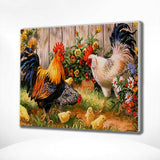 Schilderen op nummer Kippen