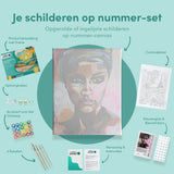 Schilderen op nummer Kleurrijke Vrouw Roze