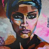 Schilderen op nummer Kleurrijke Vrouw Roze