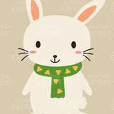 Schilderen op nummer Konijn met Groene Sjaal