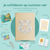 Schilderen op nummer Leeuw Polygon Oranje