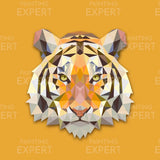 Schilderen op nummer Leeuw Polygon Oranje